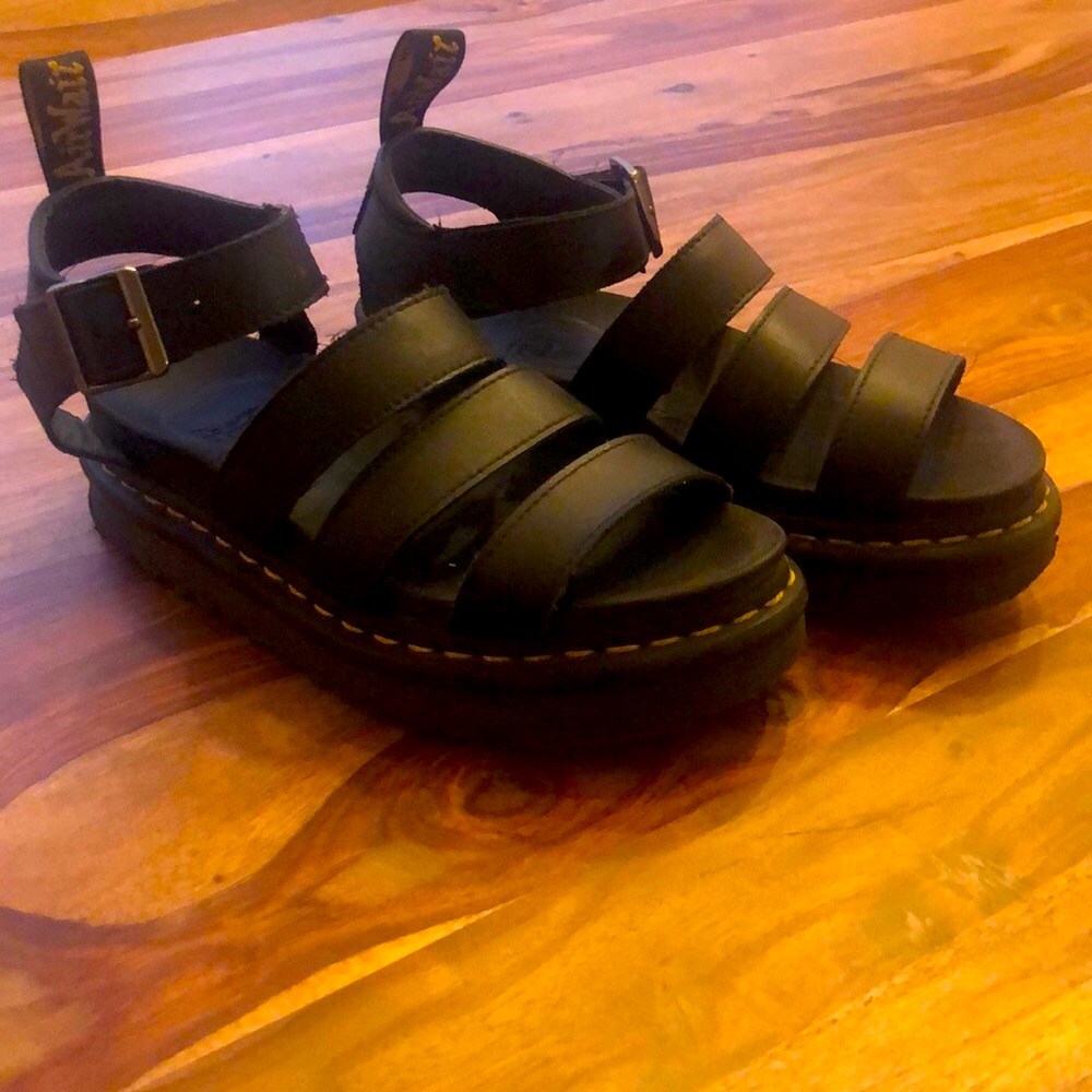 Blaire Black Dr Marten Sandals, size US 6